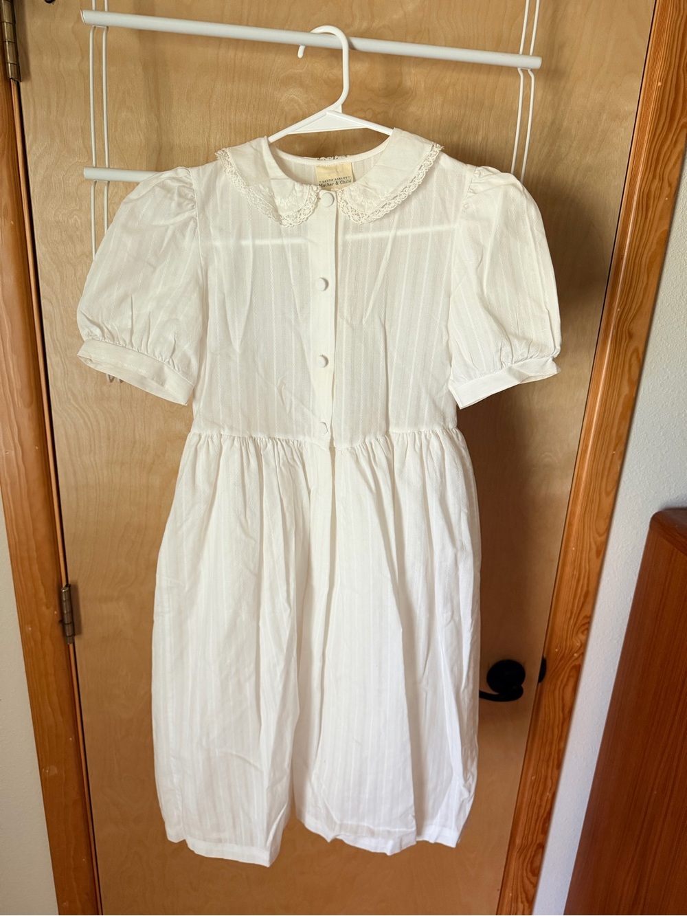 Vintage Laura Ashley Cream Peter Pan Collar Dress, Sz 9yr